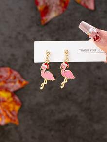 1 Pair Cute Enameled Christmas Earrings - Christmas Gnome Earring - Festive Holly Berry Earring - Christmas Tree Dangle Earring - Holiday Earrings Jewelry Gift For Women & Girls