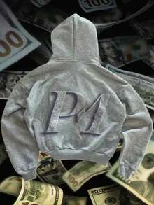 Y2k Casual Zip Up Hoodies Spring Outfits For Women, Sports Style Hip Hop Gray Jacket, Street Harajuku Style Jacket, Unisex, Casual Simple Retro Couple'S Jacket, Social Security Card Print Pattern Jacket, Oversize Hoodies St Pattys Day Outfit - 灰色 - 查看 5