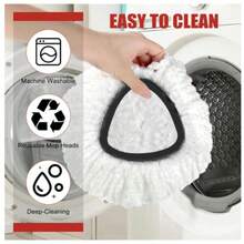 Mop Head Replacement, 3 Pack Spin Mop Refill Replace Head Compatible O Cedar Easywring 1-Tank System, Great Cleaning Power, Microfiber, Helper Housework, Machine Washable Easy-To-Replace, White - trắng - Xem 4