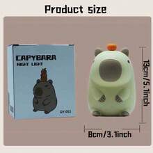 1 件硅胶水龙头小夜灯，卡通水龙头灯，水豚，鸭子，梨鸭形水龙头小夜灯，可调光，可充电，便携 - 彩色 - 查看 7