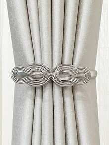 1 件金属荷叶形窗帘系带，家居装饰 - 銀色聯結 - 查看 4