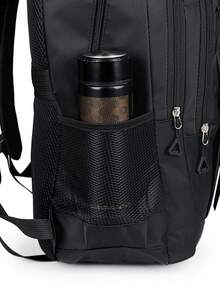 Men's Multi-Compartment Nylon Letter Print Backpack, Fits 15.6 Inch Laptop, Multi-Pocket Lightweight Bookbag, Large Capacity Travel Bag, Convenient Commuter Daypack, Multifunctional Backpack Suitable For Students, Middle/High School, Business Travel, Tourism, Daily Commute, Outdoor Sports, Holiday & Birthday Gift Laptop Bag