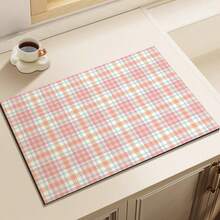 Ins Style Solid Color Striped High-End Diatomite Tablecloth Waterproof And Oil-Resistant Non-Washable Bar Pad, Heat-Insulating Table Pad, Cup And Plate Pad