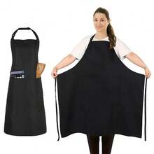 1pc Adjustable Pocket Kitchen Apron - Durable, Polyester Long Apron, Adjustable Size, With Cooking And Baking Pockets, Multipurpose Apron, Outdoor BBQ Apron, Suitable For Thanksgiving And Holiday Cooking, Meal Prep, Gatherings - Multicolor - View 1