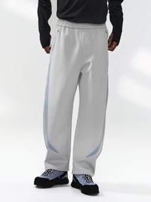 INFLATION 25秋季新款撞色弯刀运动裤美式330G高弹针织休闲运动裤男士 - 灰色 - 查看 2