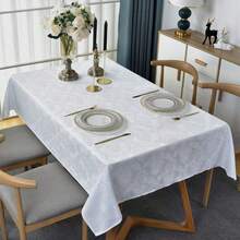 1pc Table Cloth Rectangle Table, Thanksgiving Fitted Tablecloth,Waterproof Table Cloth,60 X 120 Inch,Polyester Tablecloth,Rectangle Tablecloth,White Christmas Tablecloth,Tablecloths For Rectangle Tables