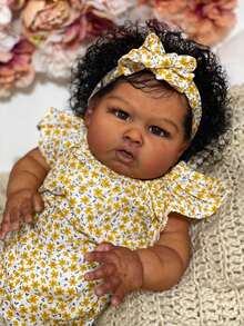 Lifelike Reborn Baby Dolls Girls Black Reborn Doll Soft Body Realistic African American Newborn Toddler Baby Doll Real Life Open Eyes Baby Dolls Gift Box 24-Inch - 黑色 - 查看 6