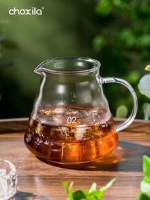 choxila 1pc Cloud-Shaped Transparent Glass Pour Over Coffee Pot, V01/V02, Back To School, Saudi National Day - Coffee Maker - View 5