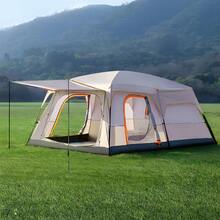 2-Room 1-Living Room Outdoor Tent, Durable Polyester & Iron Frame, Zippered Closure, Suitable For Camping, Hiking, Backyard, Mixed Color - Portable Family Camping Shelter, Suitable For Camping, Hiking Gear, Natural Environment, Sturdy Structure, Adventure Enthusiasts, Camping Equipment, Spacious Design, Weather-Resistant Material, Adventure Travelers