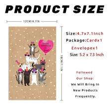 [Chic Birthday Card] Unique Chic Pet-Themed Birthday Card With Envelope | Perfect For Cat & Dog Lovers, Friends, Parents - Fashionable Cats In Glasses Design (4.7"X7") - 彩色 - 查看 4