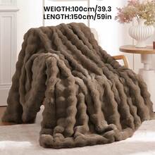 1pc Solid Color Plush Blanket, Available In Multiple Colors, Soft & Warm Faux Fur Luxury Style Throw Blanket, Suitable For Living Room, Bedroom, Sofa And More, Fluffy Long Pile Blanket, Soft & Cozy Sofa Throw, Autumn Decor, Room Decor, Back To School, Study Supplies