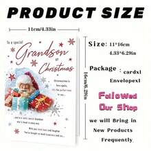 Santa & Gifts "Special Grandson" Christmas Card A Festive Card With Santa And Presents, Perfect As A Warm, Loving Gift To Send Christmas Wishes To A Beloved Grandson, Spreading Holiday Joy. - Multicolor - View 4