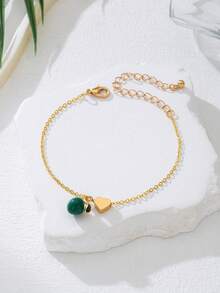 1pc Heart-Shaped Handmade Fruit Cherry Pendant Anklet For Women, Multi-Style, Apple Best Seller, Sexy & Casual Wear