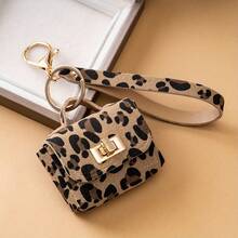 1pc Fashion Leopard Print Keychain With Coin Pouch - High Quality Faux Leather Material, Embossed Design, Rectangular Shape, Stylish Car Key And Bag Accessory, Ideal Gift, Key Organizer | Keychain | Gold Snap, Key Holder, Car Keychain, Girl Bag Charm, Backpack Decor. Coin Pouch Keychain, Cute Bag Charm, Car Keychain, Schoolbag Decoration, Small Gift - Multicolor - View 10