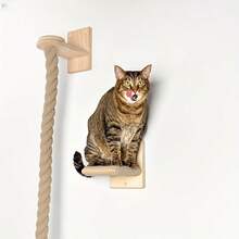 Wooden Wall-Mounted Claw Sharpening Device, Climbing Frame, Reinforced Cat Climbing Frame With Thick Sisal Rope, Cat Jumping Platform, Durable And Chew-Resistant Cat Toys - Lớn-1,5m - Xem 9