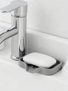 1pc Silicone Sink Drain Tray With Spout - Soap & Sponge Holder For Kitchen & Bathroom - Multicolor - View 7