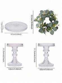 1 Peça/Conjunto Suporte de Vela de Vidro Transparente, Suporte de Vela de Vidro Cristal Minimalista Elegante e Romântico com Design Listrado, Exalando Luxo e Elegância. A Base Larga Evita que a Cera da Vela Vaze e Grude na Superfície da Mesa. Adequado para Decoração Doméstica/Decoração de Quarto/Decoração de Mesa
