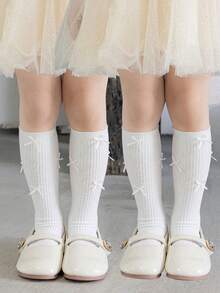 1 Pair Of Children's Socks, Spring And Autumn Girls' Bow Socks, White Socks, Lolita Style Student Socks, Daily Party Wear - Multicolor - View 8