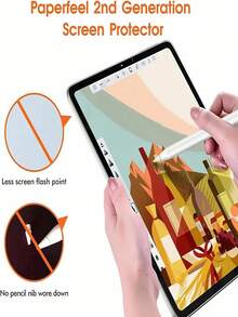 2Pcs Matte Paper Like Film Anti Glare, Anti Fingerprint, Anti Scratch Tablet Screen Protector Compatible With Samsung Galaxy Tab S9 S8 S7 S9FE S10+ S10 FE A9 A9+ S8+ S9+ S11 12.4inch /Compatible With IPad Air Pro 11 13 5th/6th/7th/8th/9th10th/11th 2025 2024 11inch 13inch /Compatible With Xiaomi Redmi/Compatible With Huawei Matepad/Honor Office Eye Protection Painting Compatible With Apple Pencil Writing Film Soft Film Not Glass - Matte - View 8