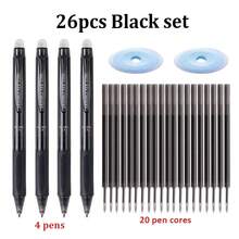 13 pièces ensemble de stylos effaçables professionnels grande capacité 0,5 mm - 2 stylos effaçables noirs et bleus + 10 recharges grande capacité + 1 gomme - stylo effaçable magique avec manche lavable pour le bureau, la papeterie et la rentrée scolaire - Ensembles - Voir 12