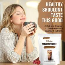 Mushroom Coffee Powder - Multiple Mushroom Extracts, Instant Coffee - Energizing And Hydrating, Improves Focus, Energy, Concentration, Cognition And Immunity, 100g - 彩色 - 查看 6