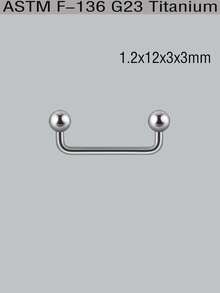 1 PC F136 Titanium Embedded Nail Double Ball Head Right Angle Shiny Skin Implant Nail Double Cone Outerthread Surface Barbell Piercings 90 Degree Dermal Anchor Hide In Skin Piercings Body Jewelry 16G Sexy Unisex - Titanium Color - View 13