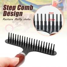 1pc Handheld Rake Metal Thick-Haired Pet Comb & Carpet Revitalizer - Dual-Use Tool For Pet Grooming Comb & Shag Rug Beautifier (4.3'' Wide, Heavy-Duty Carpet Rake, Multi-Surface Debris Remover, Home Refresh Essential) - Multicolor - View 4