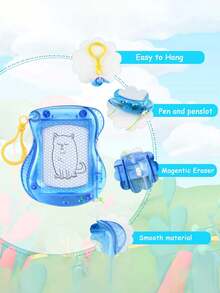 Bộ 6/3/1 bảng trắng mini móc khóa - Bảng trắng móc khóa ba lô, có thể xóa, phù hợp cho bé trai và bé gái, quà tặng sinh nhật, trang trí tiệc mừng em bé chào đời. - Nhiều màu - Xem 6