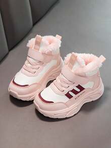 Children's Sports Shoes With Fuzzy Warm Lining, Comfortable And Non Slip Girls' Shoes, Popular In Winter 2025 With Fuzzy Lining For Sports Shoes