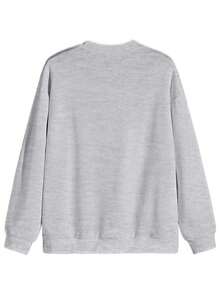 Men's Team Pattern One-Piece Knit Sweater – Retro Ball Pattern, Warm Round Neck Sweater For Fall And Winter, Medium-Elastic Casual Sweater, Machine Washable, A Must-Have Top For Ball Lovers, Outdoor Style, Loose Fit, Comfortable Material, Long Sleeves, Perfect For Nature Lovers