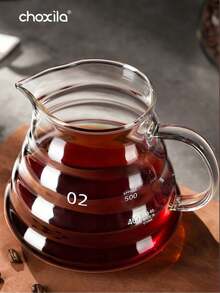 choxila 1pc Cloud-Shaped Transparent Glass Pour Over Coffee Pot, V01/V02, Back To School, Saudi National Day - Coffee Maker - View 7