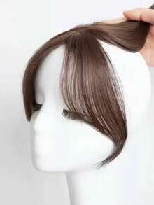 Handmade Invisible Hairline Bangs Hair Topper, Fluffy Natural Elegant Hairstyle Bangs Hair Clip, Covers White Hair, Claw Clips, Hair Accessories, Hair Extension, Hair Piece, Head Accessories - Multicolor - View 4