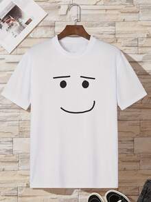 Anime Robot Robloxs Face T-Shirts Women Fun Tees Crew Neck Short Sleeve T Shirts Women Clothing Harajuku T Shirts Tee Summer Tops - 02-白色 - 查看 4