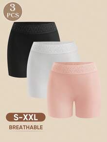 MIOTAN 3条装女士中腰三角裤，弹性柔软透气无缝设计，全包覆优雅，防走光，防卷边 - 彩色 - 查看 6