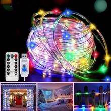 200/100/50 LED 灯串，USB 供电 LED 仙女灯，具有 8 种模式和遥控器，适用于露台、露营、帐篷、泳池、花园装饰、万圣节、感恩节装饰 - USB+8 MODE - 查看 16