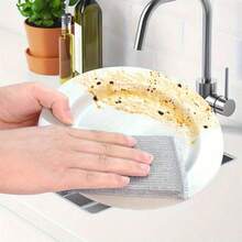 إسفنجة تنظيف المطبخ عالية الكثافة من الحرير الفضي، إسفنجة كشط سحرية، فرشاة كشط الوجه، إسفنجة غسيل الأطباق، إسفنجة تنظيف كاشطة عالمية - فضي - مشاهدة 7