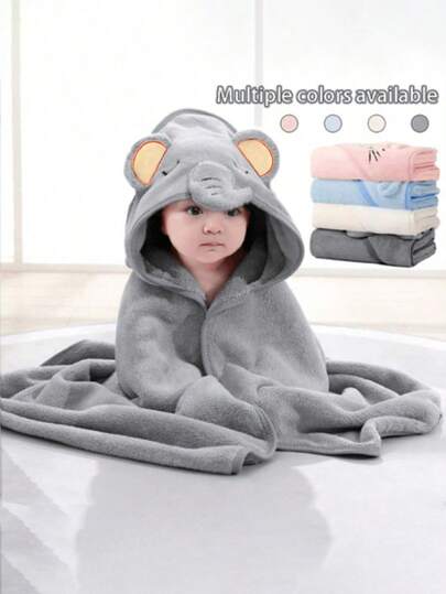 1pc Premium Ultra Soft Hooded Baby Towel, Unique Organic Design Baby Bath Towel, Hooded Infant Toddler Towel From Newborn To Toddler, Perfect As Newborn, Baby, Infant, Toddler Gift, Highly Absorbent Baby Bath Towel