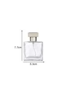 可重复灌装香水喷雾旅行瓶 25ml/50ml，防漏便携细雾喷嘴香水容器，时尚透明方形玻璃设计，配金属盖，男女通用 | 可重复使用的空香水瓶，适用于香水、精油、爽肤水、护肤品和护发产品 | 化妆台收纳、手提包必备、洗漱包必备、健身旅行度假日常使用 - 彩色 - 查看 11