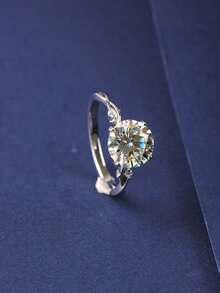 خاتم خطوبة نسائي من الفضة الإسترليني عيار 925 بتصميم على شكل شجرة، مرصع بحجر موسانيت بدرجة VVS بوزن 2/3 قيراط، لامع ورائع، مناسب للخطوبة والزفاف والاحتفالات والاستخدام اليومي، يأتي في علبة هدايا كخيار أول للهدايا