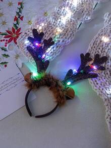 2pcs Christmas Atmosphere Night Light, LED Christmas Headband Atmosphere Night Light With Reindeer Antlers And Bells, Christmas Fairy, Holiday Decoration Lights For Christmas Party Decor, Birthday Party Decor, Outdoor Decor, Wedding Decor, Suitable For Christmas, Valentine's Day, Mother's Day, Father's Day, Can Be Used As Birthday Gift, Christmas Gift Christmas Decoration XMAS Decor Christmas Tree Gift Decor Thanksgiving Wedding Birthday Decorations For Gifts Garden Holiday Halloween Ornaments