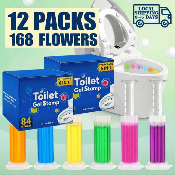 288 Flowers/24Pcs Flower Scented Toilet Cleaning Gel, Toilet Cleaning Gel Seal - Fresh Air, Effective Deodorization, Lasting Fragrance - Bathroom Air Freshener, Toilet Cleaner, Toilet Gel Seal, Suitable For Bathrooms, Toilets, Urinals