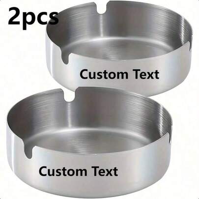 Customized Stainless Steel Ashtray, Can Be Engraved With Name, Phone Number, Company Name - Promotional Gift, Portable Silver Ashtray, Suitable For Bars, Graduation Ceremonies, Party Favors, Creative Gifts And Promotional Customization, Ideal Gift For Dad, Grandpa, Husband, Father, Boyfriend