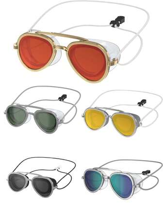 1 副创意全方位防雾游泳镜，专业防水游泳镜，适合成人、男士、女士和青少年。