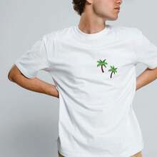 5/10pcs Palm Tree Iron On Patches, Green Coconut Tree Embroidered Applique, Plants Iron On Sew On Decorative Emblem, Embroidery Patches For Clothes Jeans Jacket Hats Bags DIY Sewing Craft Decoration