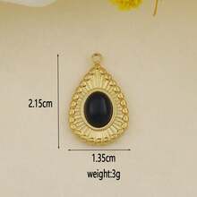 1pc Fashionable Minimalist Natural Stone Devil's Eye Tassel Pendant, DIY Jewelry Accessory For Necklaces, Earrings, And Other Jewelry