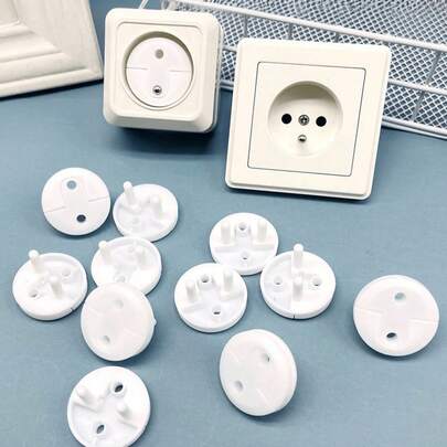 20/10/5/1pcs Power Plug Protector, Outlet Cover, Power Socket Safety Cap, Anti-Electric Shock Outlet Cover, Safety Plug Protector, Safety Plug, Safety Power Outlet Cover With Hidden Handle, 3-Hole Safety Power Outlet, North American Standard Power Outlet Cover, Insulated Protective Plug, & Safety Products