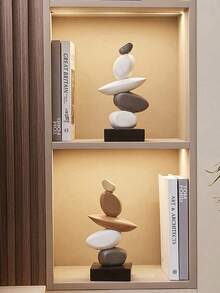 Stacking Stone Sculpture - Abstract Balancing Rock Art Resin Sculpture, Stylish And Elegant Design, Decorative Desktop Figurine For Home And Office Gift Birthday Graduation Christmas Gift