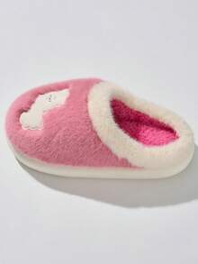 Pantuflas de felpa gruesa para adolescentes, niños y niñas, otoño/invierno, modelo nuevo 2025, suela gruesa, uso en interiores del hogar, cálidas y antideslizantes