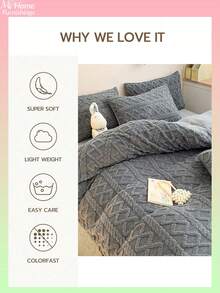 Set de lenjerie de pat 3 piese - 1 husă de pilotă și 2 fețe de pernă, textil moale și confortabil pentru casă, culori multiple, decor simplu și la modă pentru dormitor, cămin, lavabil la mașină, fără umplutură - set de huse de pilotă din blană artificială/fleece, dimensiune Twin/Full/King/Queen, pentru acasă