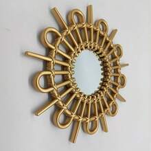 Gold Mirrors Wall Pack Of 1. Round Mirrors. Blade Shape. Decorative Mirrors. Wall Mirrors Decor Home Decor. Plastic Frames. Glass Mirrors. Gold Color.